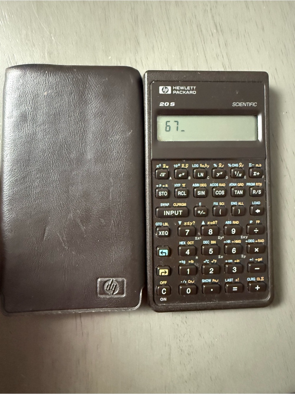 Mint VTG 1987 Hewlett Packard HP 20S Scientific Calculator w leather case Tested